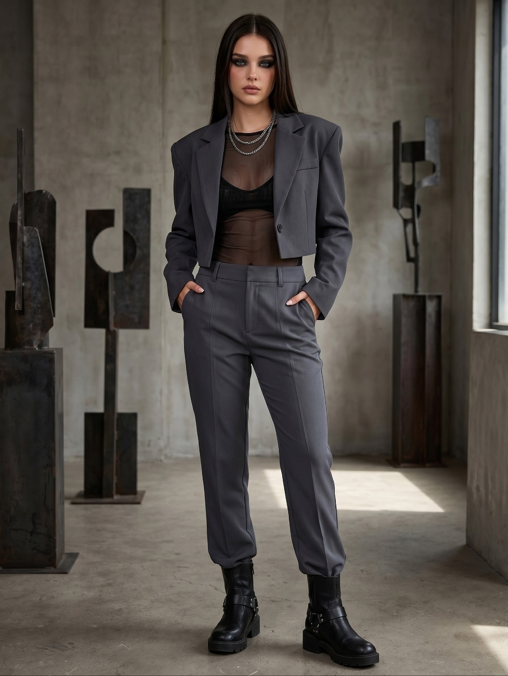 Vince Gray Tailored Slacks Size 12 NWT Minimalist Chic Straight Leg Luxury